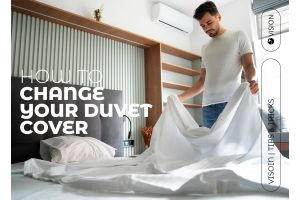 Man Changing Duvet Cover