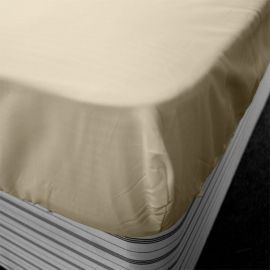 VE Flame Retardant 100% Polyester Double Size Fitted Sheet - Cream