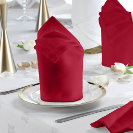 V Polyester Ivy Leaf Burgundy Coloured Napkin - 56 x 56cm
