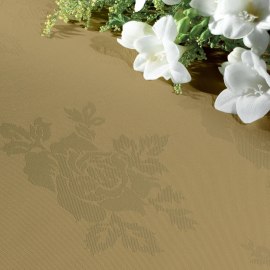 V Polyester Rose Design Circular Tablecloth (Single Packs)-137cm-Sandalwood