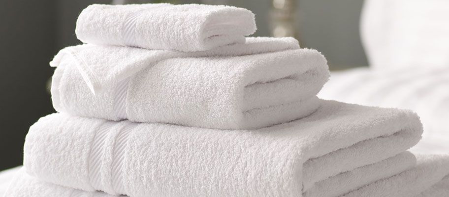 fluffy white cotton bath towels