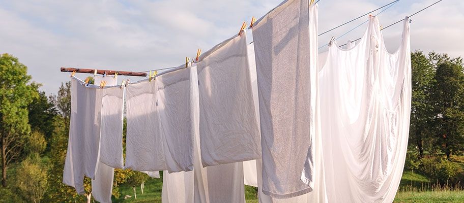 clothes drying on washing line