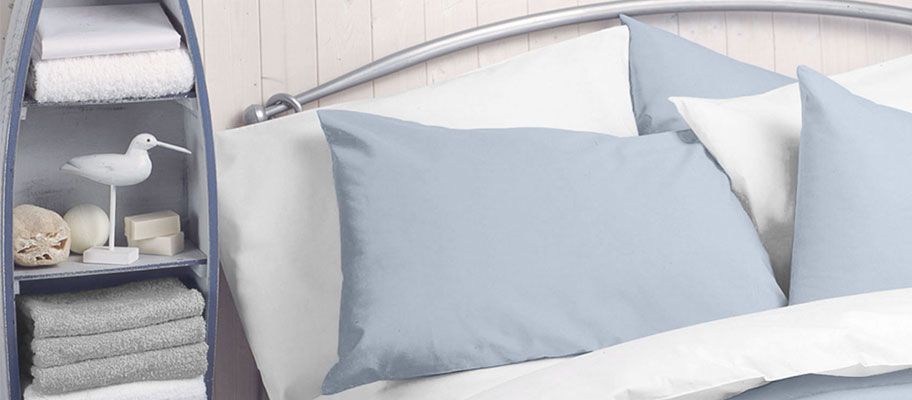 Dusty blue pillow, linen bedding, throw pillow, linen sham, oxford